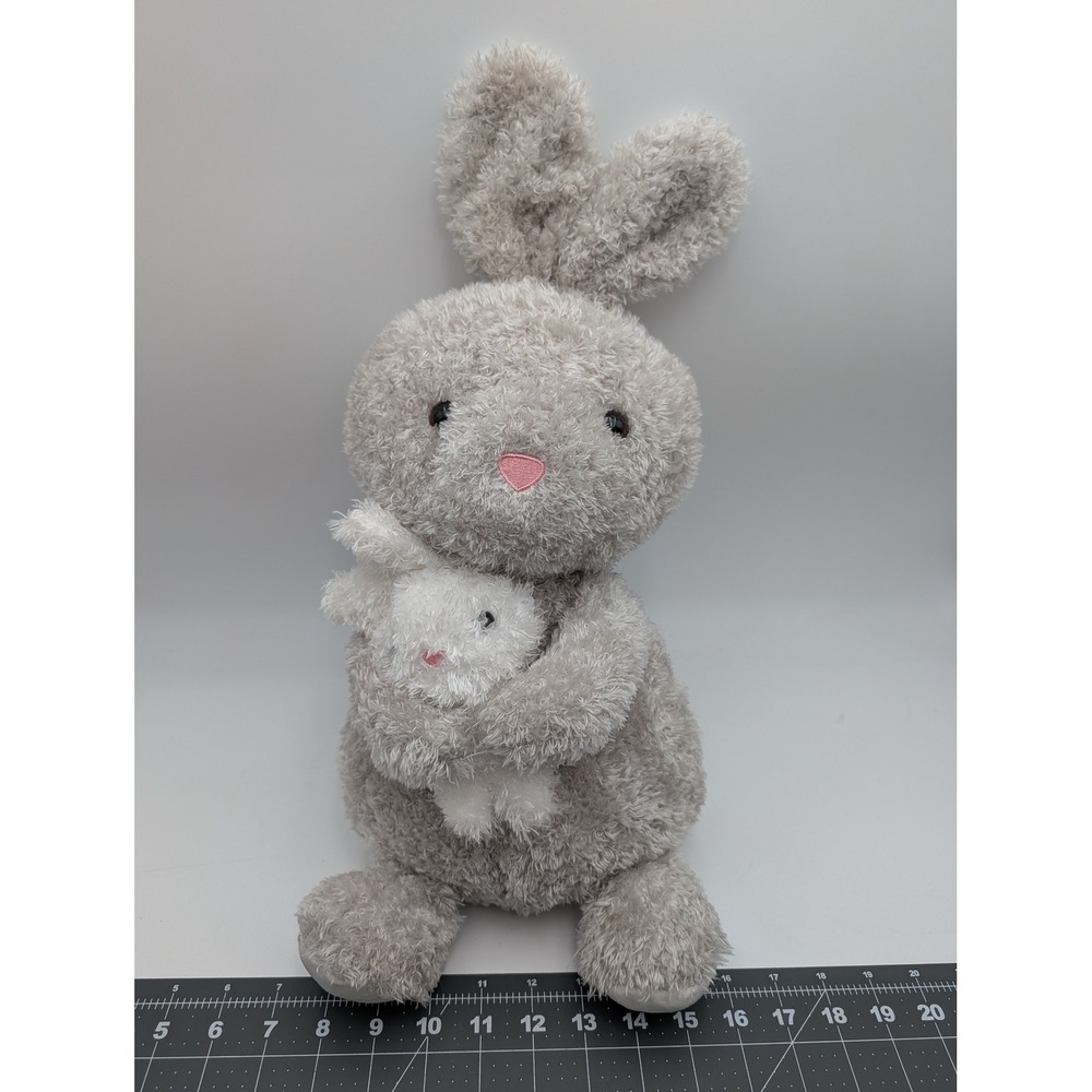 Walgreens Plush Bunny Gray Shaggy Rabbit Holding Baby White Bunny 20 Inch 2024